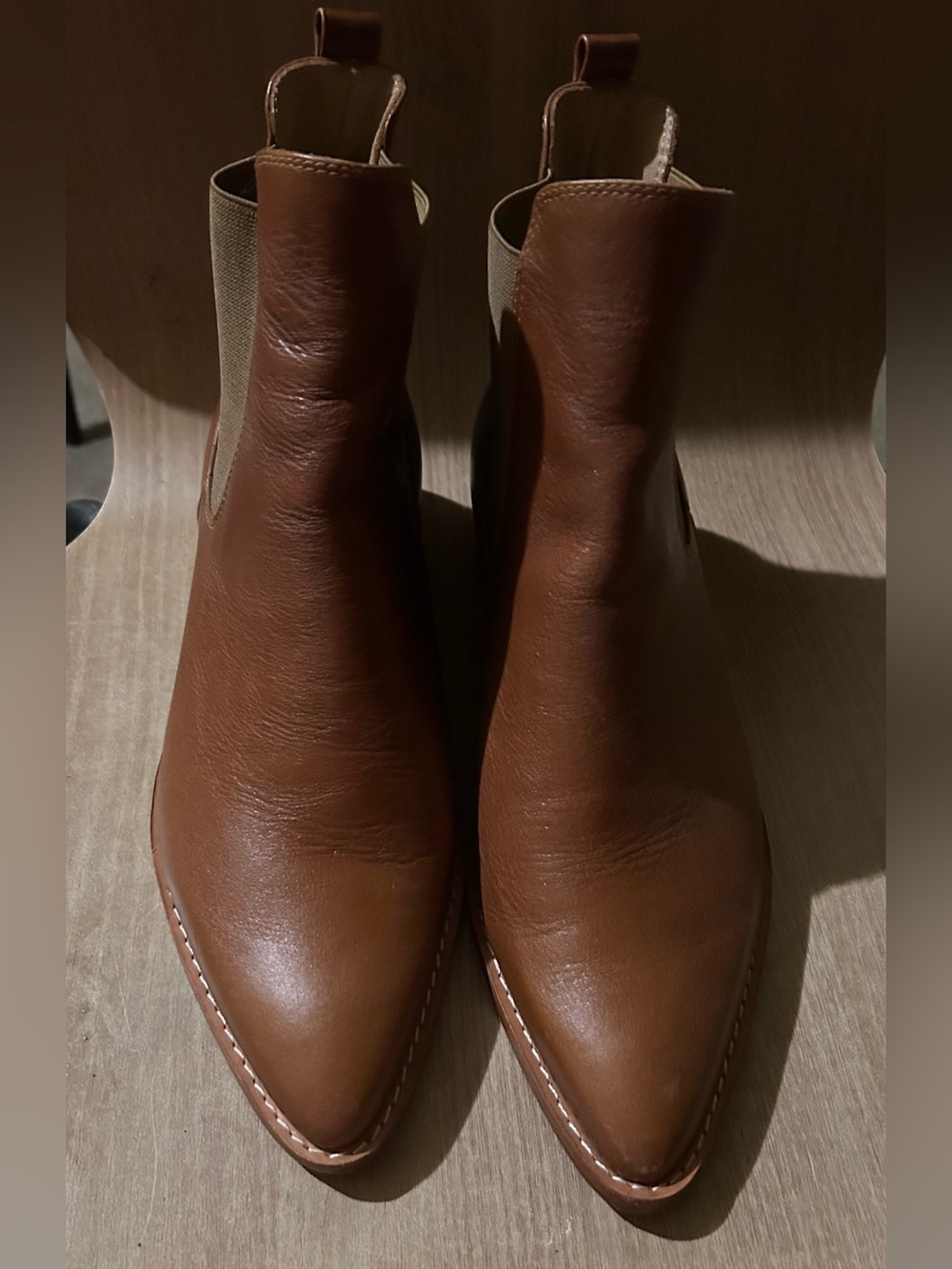 Fortress Women's Brown Leather Pointed Chelsea Boots 9.5/10